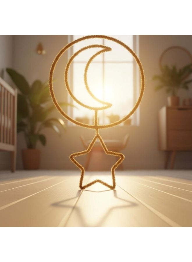 هوميرا Gold Crescent and Star Home Decor Hanging Ornament Elegant Wall Decoration for Living Room Bedroom Office Table Display Enhance Ambiance and Style 1 Piece - Image 4